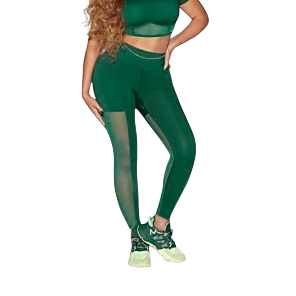 Ivy Park |Adidas Green Mesh Panel Leggings